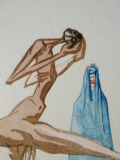 Salvador DALI : Divine Comédie, Enfer 19, Les simoniaques, Gravure sur bois originale (photo de détail 3) - Crédit photo : Galerie Art.Paris
