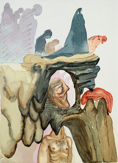 Salvador DALI : Divine Comédie, Enfer 22, Les prévaricateurs, Gravure sur bois originale (photo de détail 2) - Crédit photo : Galerie Art.Paris
