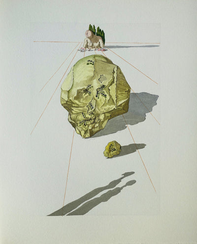Salvador DALI : Divine Comédie, Enfer 23, Le supplice des hypocrites, Gravure sur bois originale (vue générale) - Crédit photo : Galerie Art.Paris