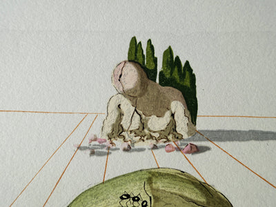 Salvador DALI : Divine Comédie, Enfer 23, Le supplice des hypocrites, Gravure sur bois originale (photo de détail 4) - Crédit photo : Galerie Art.Paris
