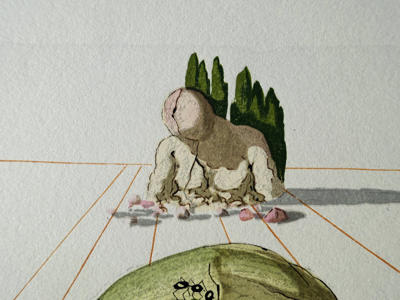 Salvador DALI : Divine Comédie, Enfer 23, Le supplice des hypocrites, Gravure sur bois originale (photo de détail 4) - Crédit photo : Galerie Art.Paris