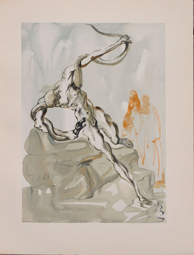 Salvador DALI : Divine Comédie, Enfer 24, Les voleurs, Gravure sur bois originale (vue générale) - Crédit photo : Galerie Art.Paris