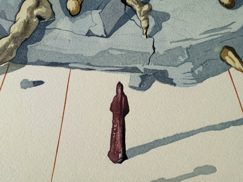 Salvador DALI : Divine Comédie, Enfer 26, Les habitants de Prato, Gravure sur bois originale (photo de détail 3) - Crédit photo : Galerie Art.Paris