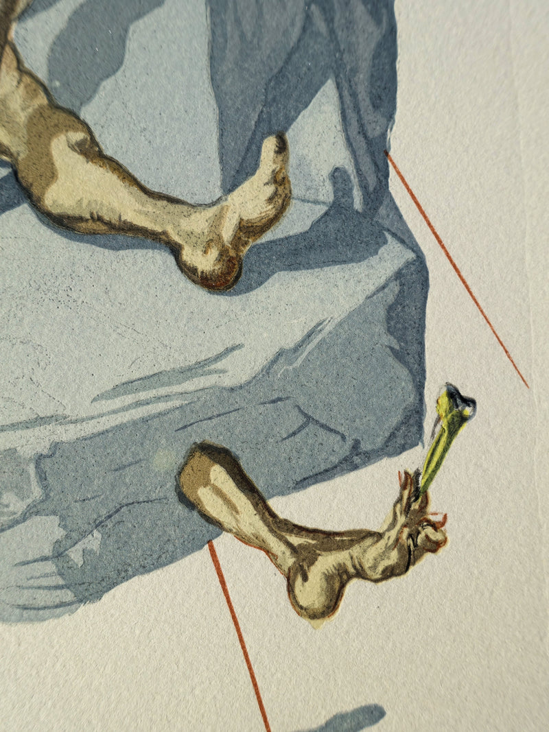 Salvador DALI : Divine Comédie, Enfer 26, Les habitants de Prato, Gravure sur bois originale (photo de détail 4) - Crédit photo : Galerie Art.Paris
