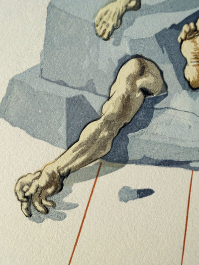 Salvador DALI : Divine Comédie, Enfer 26, Les habitants de Prato, Gravure sur bois originale (photo de détail 6) - Crédit photo : Galerie Art.Paris