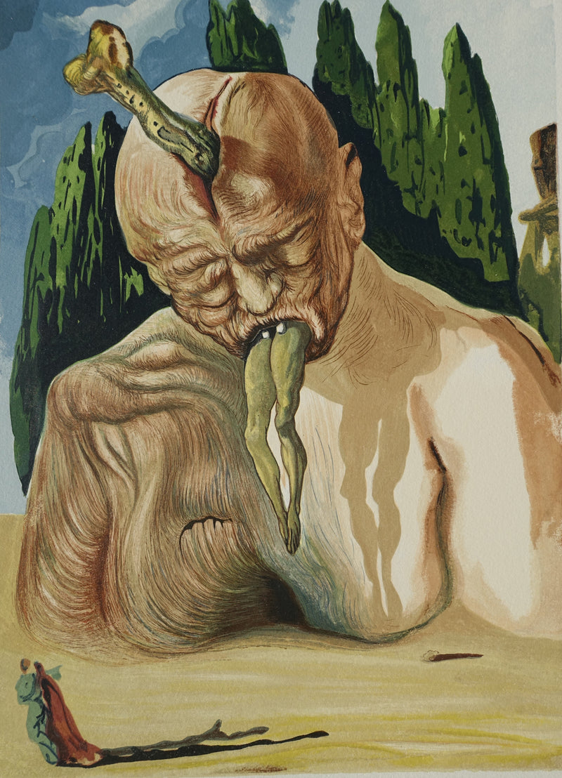 Salvador DALI : Divine Comédie, Enfer 27, Le diable logicien, Gravure sur bois originale (photo de détail 2) - Crédit photo : Galerie Art.Paris