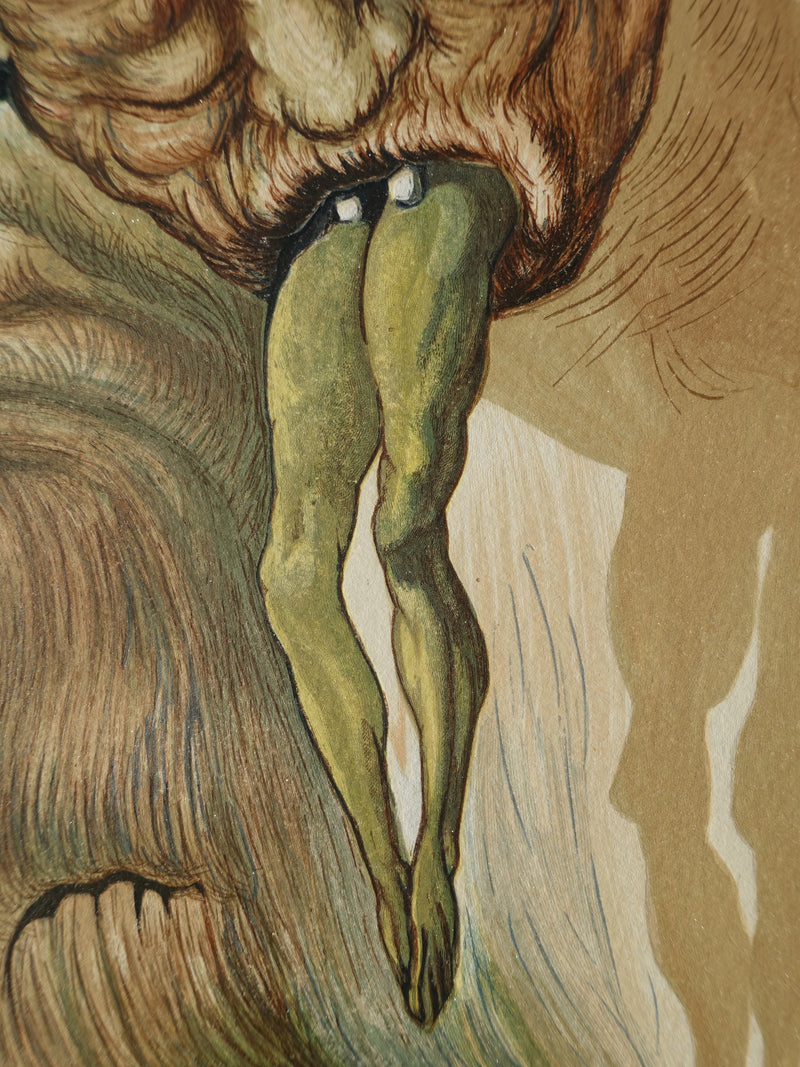 Salvador DALI : Divine Comédie, Enfer 27, Le diable logicien, Gravure sur bois originale (photo de détail 5) - Crédit photo : Galerie Art.Paris