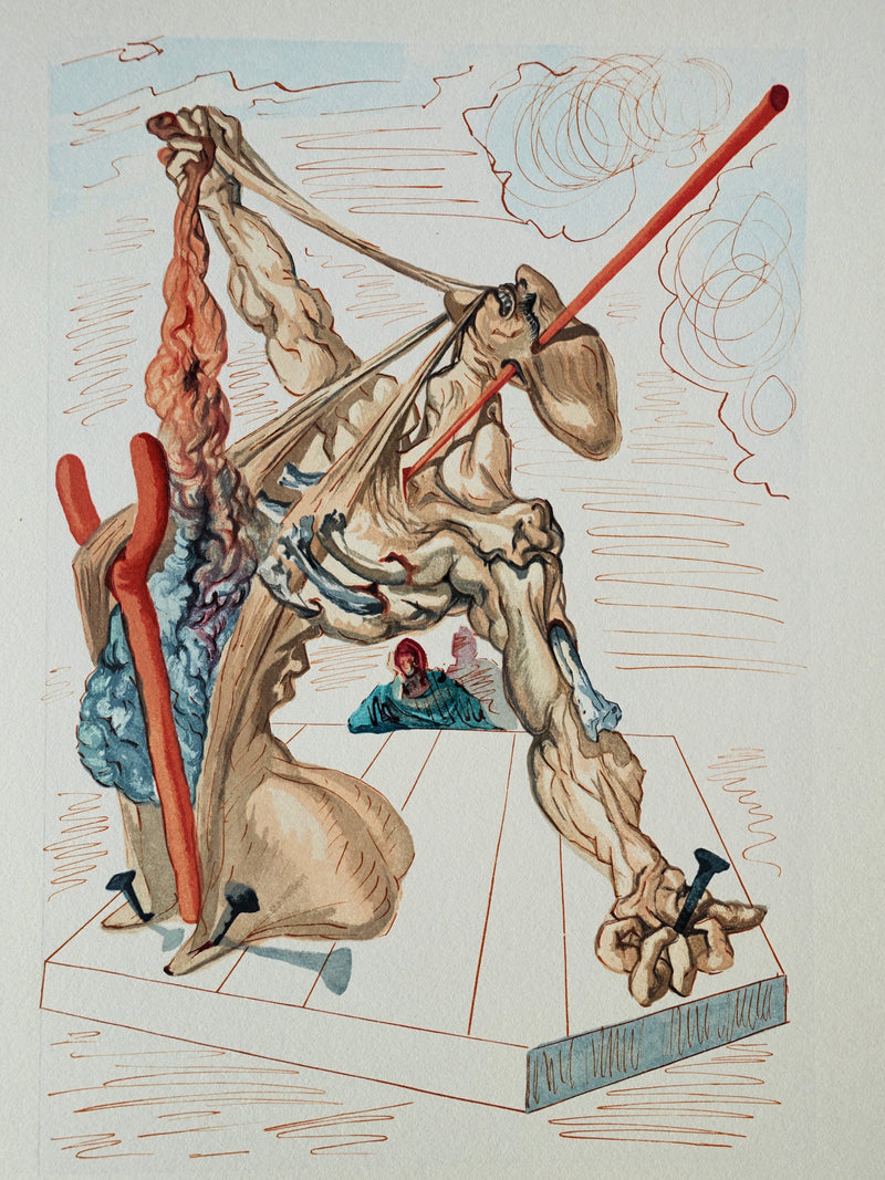 Salvador DALI : Divine Comédie, Enfer 29, Les falsificateurs, Gravure sur bois originale (photo de détail 2) - Crédit photo : Galerie Art.Paris