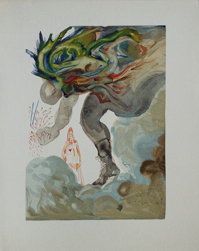 Salvador DALI : Divine Comédie, Enfer 31, Les géants, Gravure sur bois originale (vue générale) - Crédit photo : Galerie Art.Paris