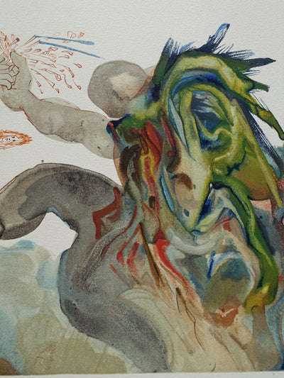 Salvador DALI : Divine Comédie, Enfer 31, Les géants, Gravure sur bois originale (photo de détail 3) - Crédit photo : Galerie Art.Paris