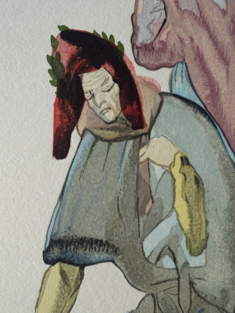 Salvador DALI : Divine Comédie, Enfer 32, Les traitres envers leur patrie, Gravure sur bois originale (photo de détail 4) - Crédit photo : Galerie Art.Paris
