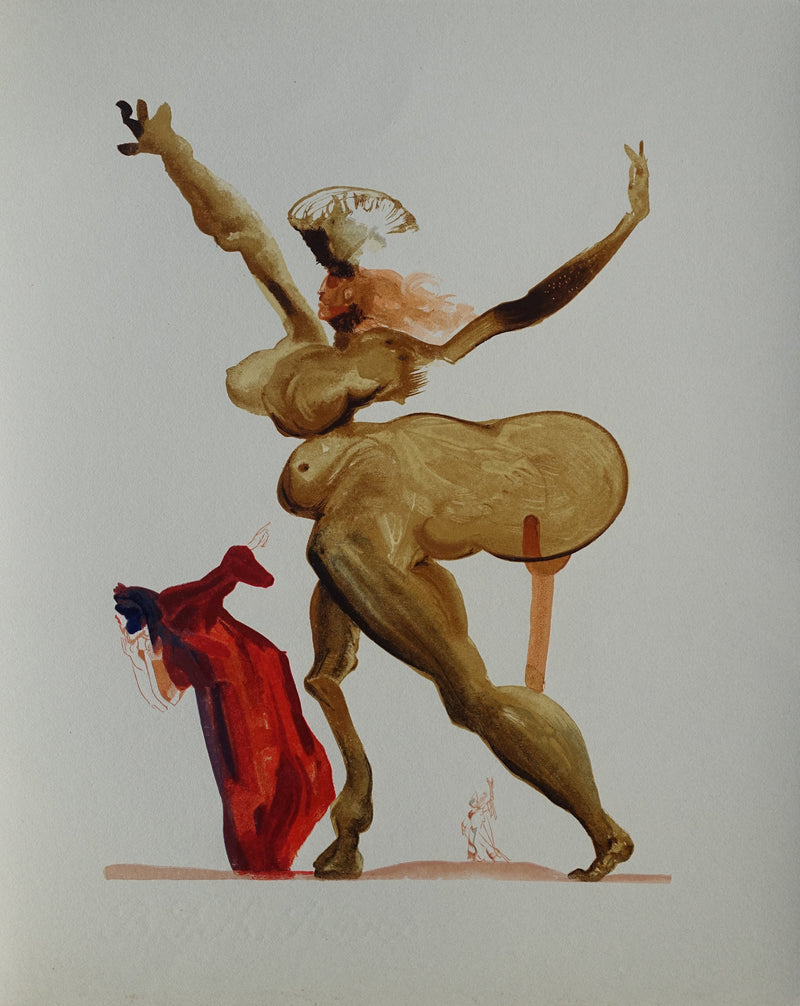 Salvador DALI : Divine Comédie, Enfer 33, Les traitres envers leurs hôtes, Gravure sur bois originale (vue générale) - Crédit photo : Galerie Art.Paris