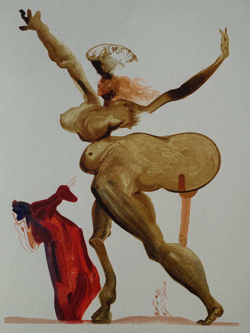 Salvador DALI : Divine Comédie, Enfer 33, Les traitres envers leurs hôtes, Gravure sur bois originale (photo de détail 2) - Crédit photo : Galerie Art.Paris