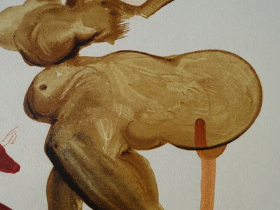 Salvador DALI : Divine Comédie, Enfer 33, Les traitres envers leurs hôtes, Gravure sur bois originale (photo de détail 6) - Crédit photo : Galerie Art.Paris