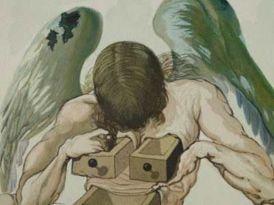 Salvador DALI : Divine Comédie, Purgatoire 1, L'ange déchu, Gravure sur bois originale (photo de détail 4) - Crédit photo : Galerie Art.Paris