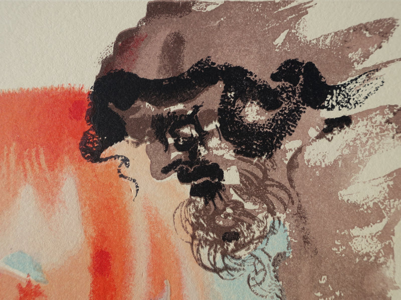 Salvador DALI : Divine Comédie, Purgatoire 3, Les indolents, Gravure sur bois originale (photo de détail 4) - Crédit photo : Galerie Art.Paris