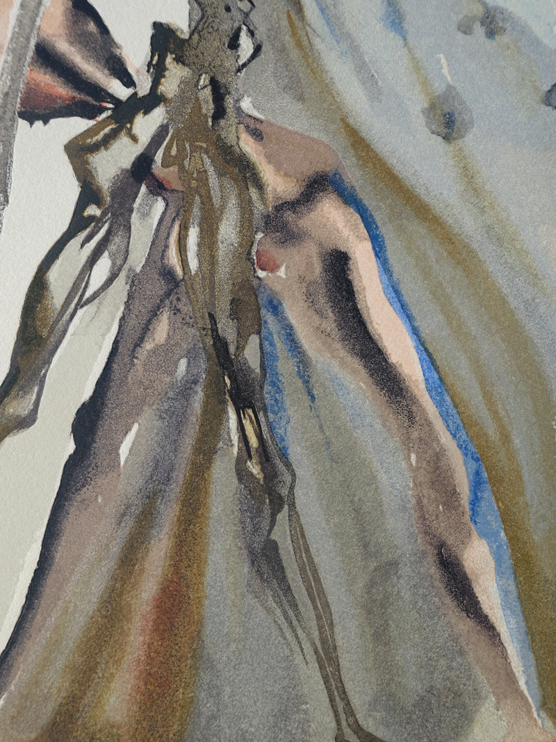 Salvador DALI : Divine Comédie, Purgatoire 4, Les négligents, Gravure sur bois originale (photo de détail 5) - Crédit photo : Galerie Art.Paris