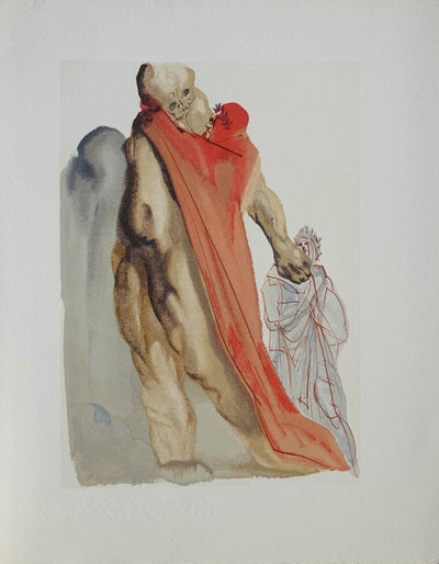 Salvador DALI : Divine Comédie, Purgatoire 5, Les reproches de Virgile, Gravure sur bois originale (vue générale) - Crédit photo : Galerie Art.Paris