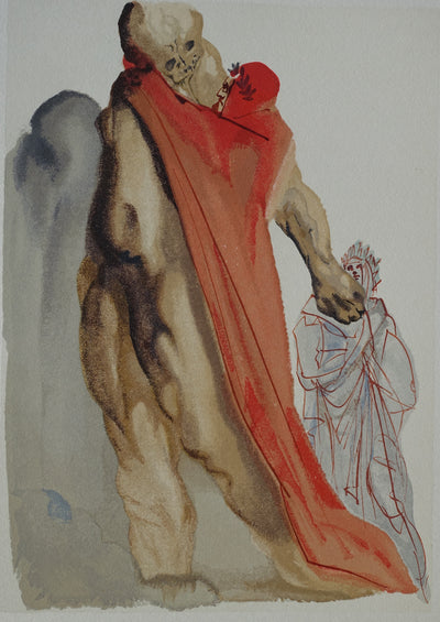 Salvador DALI : Divine Comédie, Purgatoire 5, Les reproches de Virgile, Gravure sur bois originale (photo de détail 2) - Crédit photo : Galerie Art.Paris