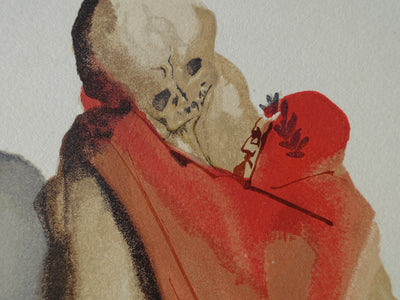 Salvador DALI : Divine Comédie, Purgatoire 5, Les reproches de Virgile, Gravure sur bois originale (photo de détail 4) - Crédit photo : Galerie Art.Paris