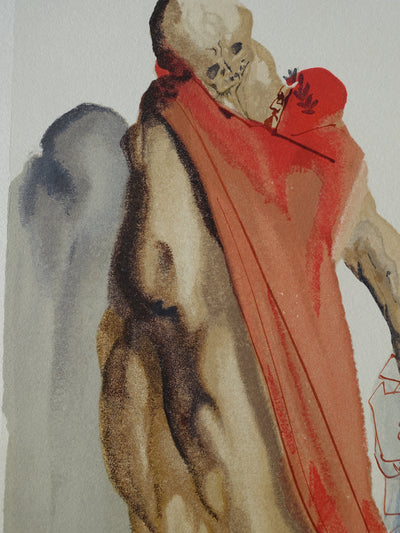 Salvador DALI : Divine Comédie, Purgatoire 5, Les reproches de Virgile, Gravure sur bois originale (photo de détail 5) - Crédit photo : Galerie Art.Paris