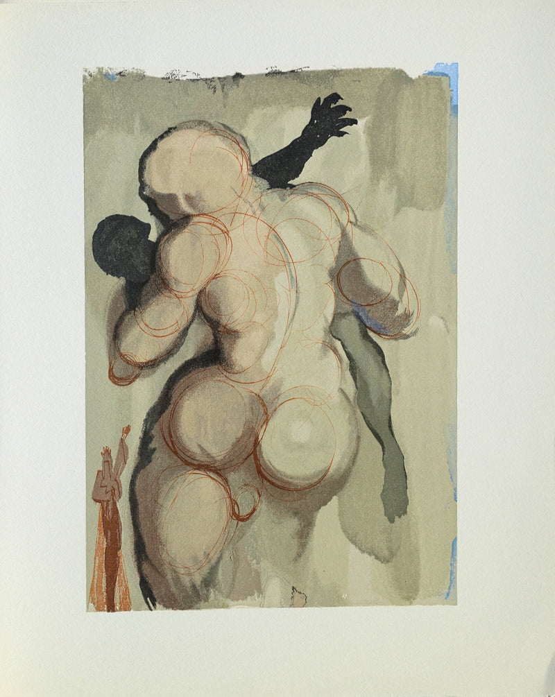Salvador DALI : Divine Comédie, Purgatoire 6, Les morts par violence, Gravure sur bois originale (vue générale) - Crédit photo : Galerie Art.Paris