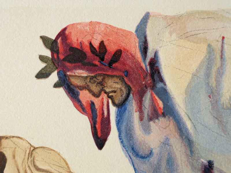 Salvador DALI : Divine Comédie, Purgatoire 7, Les princes de la vallée fleurie, Gravure sur bois originale (photo de détail 3) - Crédit photo : Galerie Art.Paris
