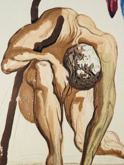 Salvador DALI : Divine Comédie, Purgatoire 7, Les princes de la vallée fleurie, Gravure sur bois originale (photo de détail 4) - Crédit photo : Galerie Art.Paris