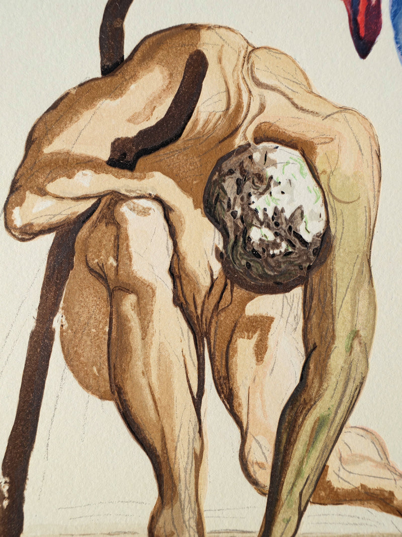 Salvador DALI : Divine Comédie, Purgatoire 7, Les princes de la vallée fleurie, Gravure sur bois originale (photo de détail 4) - Crédit photo : Galerie Art.Paris