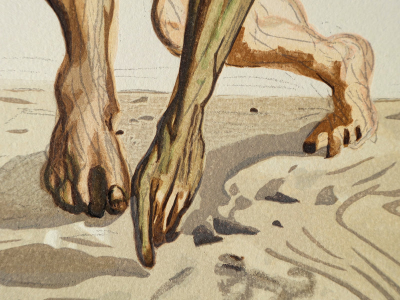 Salvador DALI : Divine Comédie, Purgatoire 7, Les princes de la vallée fleurie, Gravure sur bois originale (photo de détail 5) - Crédit photo : Galerie Art.Paris