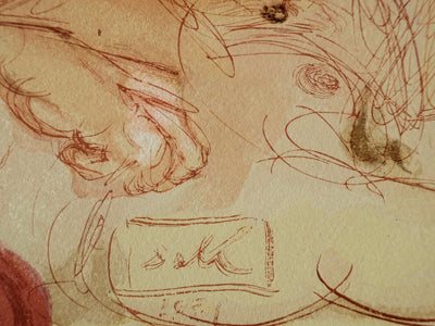 Salvador DALI : Divine Comédie, Purgatoire 9, Le songe, Gravure sur bois originale (photo de détail 2) - Crédit photo : Galerie Art.Paris