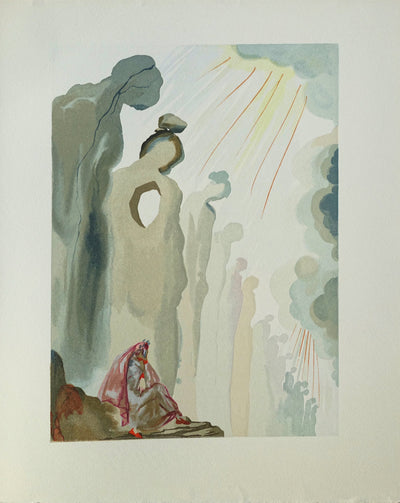 Salvador DALI : Divine Comédie, Purgatoire 13, La seconde corniche, Gravure sur bois originale (vue générale) - Crédit photo : Galerie Art.Paris