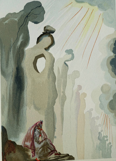 Salvador DALI : Divine Comédie, Purgatoire 13, La seconde corniche, Gravure sur bois originale (photo de détail 2) - Crédit photo : Galerie Art.Paris