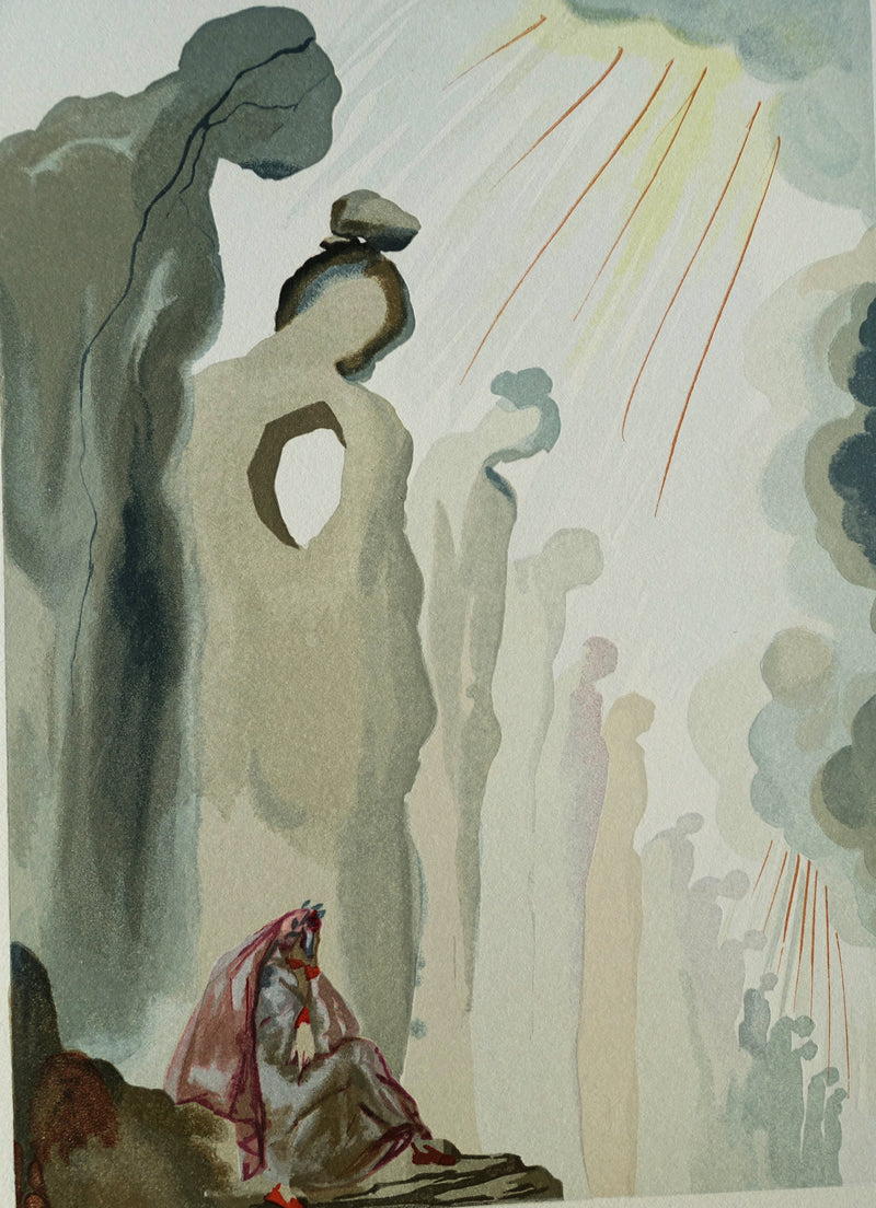 Salvador DALI : Divine Comédie, Purgatoire 13, La seconde corniche, Gravure sur bois originale (photo de détail 2) - Crédit photo : Galerie Art.Paris
