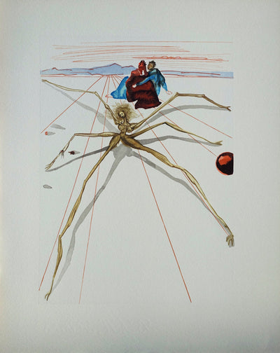 Salvador DALI : Divine Comédie, Purgatoire 17, Quittant la corniche de la colère, Gravure sur bois originale (vue générale) - Crédit photo : Galerie Art.Paris