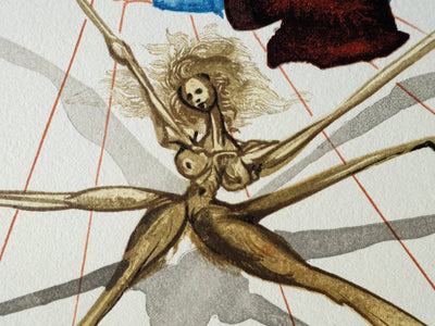 Salvador DALI : Divine Comédie, Purgatoire 17, Quittant la corniche de la colère, Gravure sur bois originale (photo de détail 4) - Crédit photo : Galerie Art.Paris