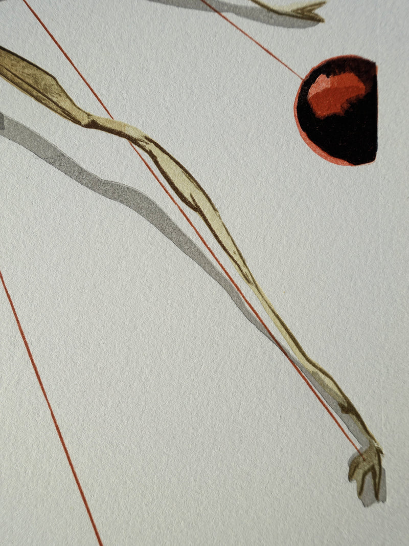 Salvador DALI : Divine Comédie, Purgatoire 17, Quittant la corniche de la colère, Gravure sur bois originale (photo de détail 5) - Crédit photo : Galerie Art.Paris