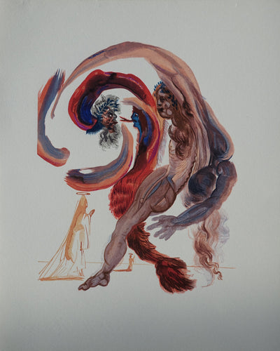 Salvador DALI : Divine Comédie, Purgatoire 18, La quatrième corniche, Gravure sur bois originale (vue générale) - Crédit photo : Galerie Art.Paris