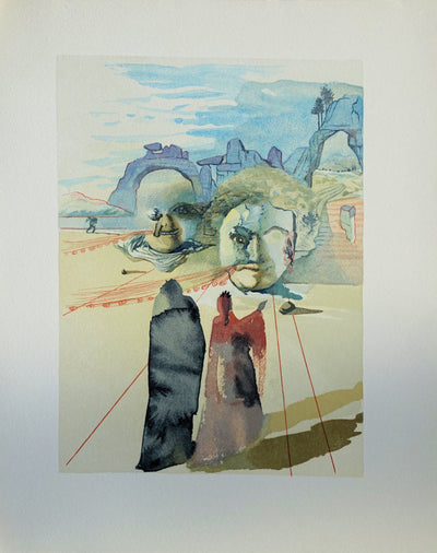 Salvador DALI : Divine Comédie, Purgatoire 20, Avarice et prodigalité, Gravure sur bois originale (vue générale) - Crédit photo : Galerie Art.Paris