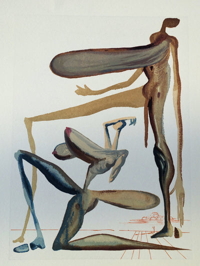 Salvador DALI : Divine Comédie, Purgatoire 22, La prodigalité, Gravure sur bois originale (photo de détail 2) - Crédit photo : Galerie Art.Paris