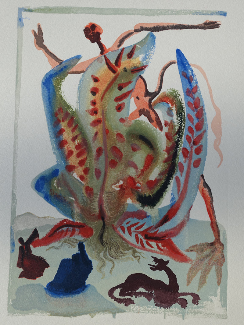 Salvador DALI : Divine Comédie, Purgatoire 23, La gourmandise, Gravure sur bois originale (photo de détail 2) - Crédit photo : Galerie Art.Paris