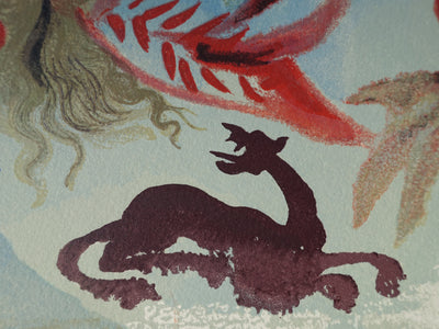 Salvador DALI : Divine Comédie, Purgatoire 23, La gourmandise, Gravure sur bois originale (photo de détail 4) - Crédit photo : Galerie Art.Paris