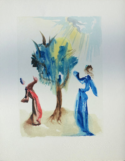 Salvador DALI : Divine Comédie, Purgatoire 24, L'arbre du châtiment, Gravure sur bois originale (vue générale) - Crédit photo : Galerie Art.Paris