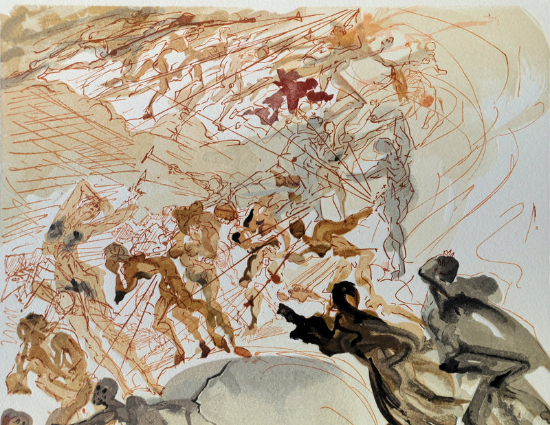 Salvador DALI : Divine Comédie, Purgatoire 25, La luxure, Gravure sur bois originale (photo de détail 6) - Crédit photo : Galerie Art.Paris