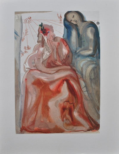 Salvador DALI : Divine Comédie, Purgatoire 31, La confession de Dante, Gravure sur bois originale (vue générale) - Crédit photo : Galerie Art.Paris