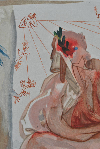 Salvador DALI : Divine Comédie, Purgatoire 31, La confession de Dante, Gravure sur bois originale (photo de détail 4) - Crédit photo : Galerie Art.Paris
