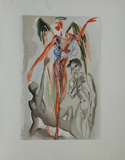Salvador DALI : Divine Comédie, Purgatoire 32, La confession de Dante, Gravure sur bois originale (vue générale) - Crédit photo : Galerie Art.Paris