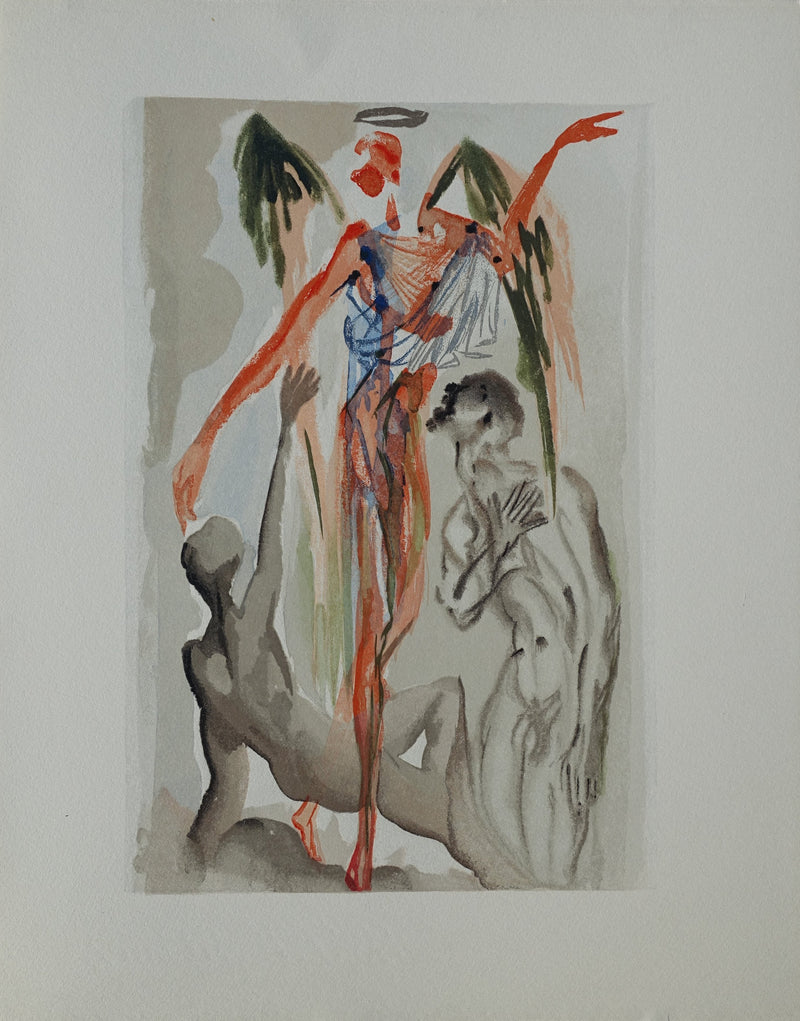 Salvador DALI : Divine Comédie, Purgatoire 32, La confession de Dante, Gravure sur bois originale (vue générale) - Crédit photo : Galerie Art.Paris