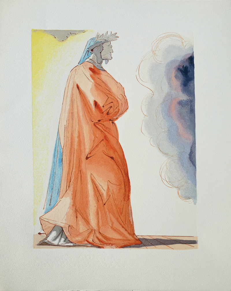 Salvador DALI : Divine Comédie, Paradis 1, Dante à l&