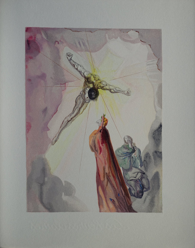 Salvador DALI : Divine Comédie, Paradis 14, Apparition du Christ, Gravure sur bois originale (vue générale) - Crédit photo : Galerie Art.Paris